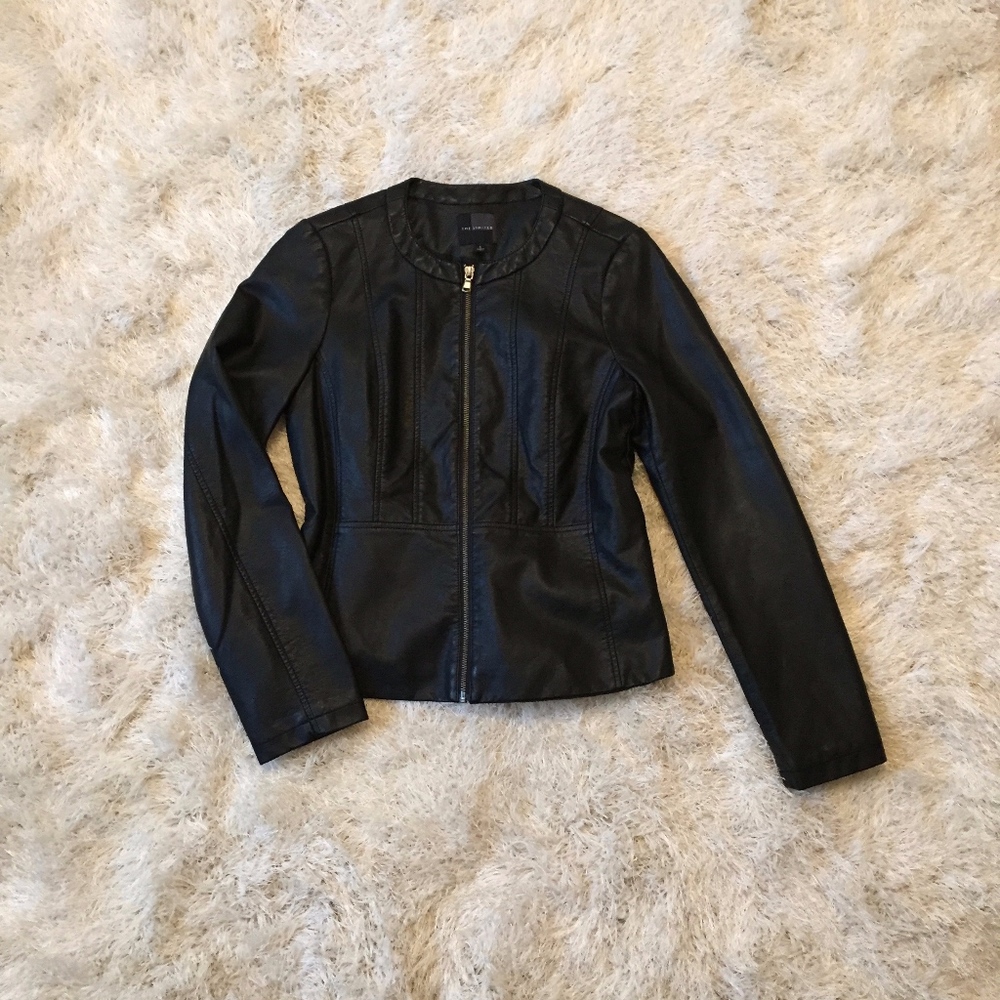 The Limited Vegan Leather Peplum Jacket - Picture 3 of 6